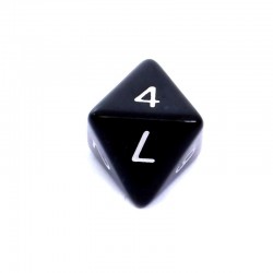 Kość REBEL matowa 8 Ścian - Cyfry - Czarna