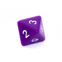 Kość REBEL matowa 8 Ścian - Cyfry - Fioletowa