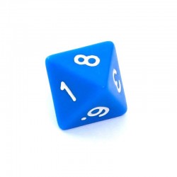 Kość REBEL matowa 8 Ścian - Cyfry - Niebieska