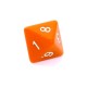 Kość REBEL matowa 8 Ścian - Cyfry - Pomarańczowa