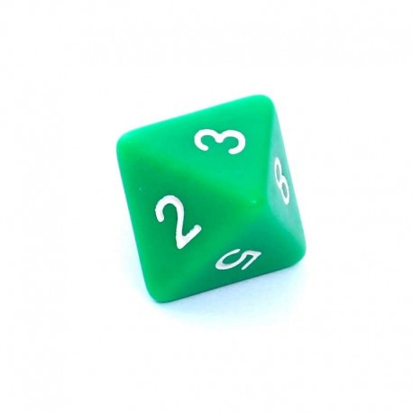 Kość REBEL matowa 8 Ścian - Cyfry - Zielona