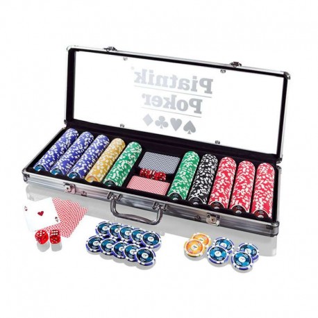 Piatnik Poker - Alu-Case - 500 żetonów 14g