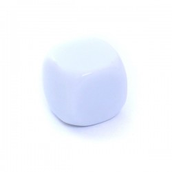 Kość REBEL matowa 6 Ścian - Bez symboli - Biała