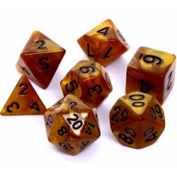 Komplet kości REBEL RPG - Perłowe - Ciemnożółte (c