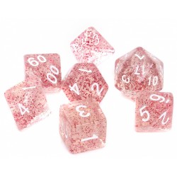 Komplet kości REBEL RPG - Brokatowe - Czerwone