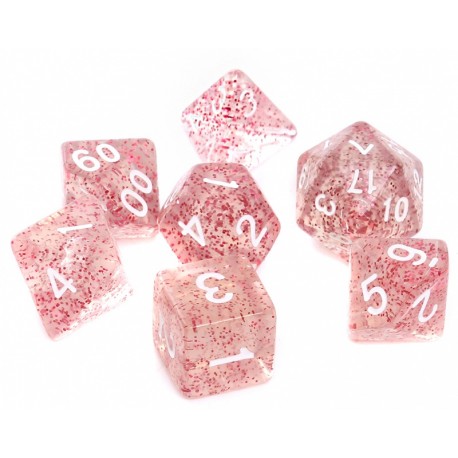 Komplet kości REBEL RPG - Brokatowe - Czerwone