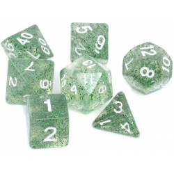 Komplet kości REBEL RPG - Brokatowe - Zielone