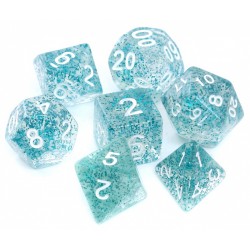 Komplet kości REBEL RPG - Brokatowe - Błękitne