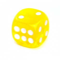 Kość REBEL kryształowa 6 Ścian - 16 mm - Oczka - Ż