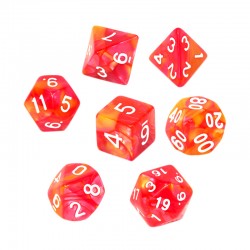 Komplet kości REBEL RPG - Dwukolorowe - Czerwono-ż