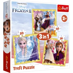 Puzzle 3w1 - Moc Anny i Elsy frozen