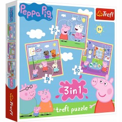 Puzzle 3w1 - Zabawy w szkole Świnka Peppa