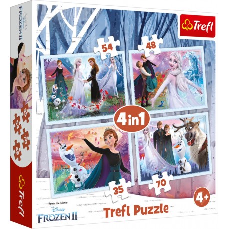 Puzzle 4w1 - Poczuj moc Frozen
