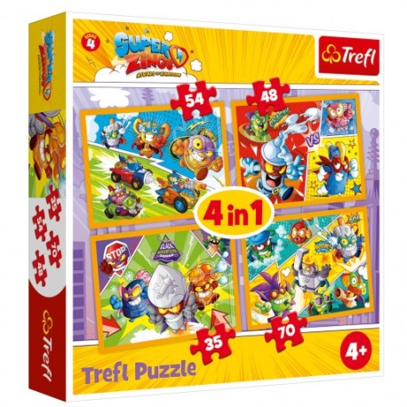 Puzzle 4w1 - Super Zings bohaterowie 4