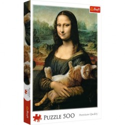 Puzzle 500 - Mona Lisa i kot Mruczek