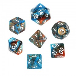 Komplet kości REBEL RPG - Dwukolorowe - Pomarańczo