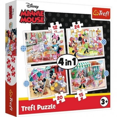 Puzzle 4w1 - Minnie z przyjaciółmi