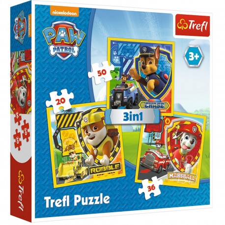 Puzzle 3w1 - Psi Patrol: Marshall, Rubble i Chase