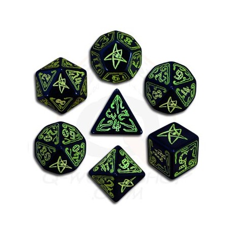 Komplet Kości "Zew Cthulhu" - Czarno-zielony