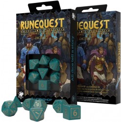 Komplet kości RuneQuest RPG: Turkusowo-złoty