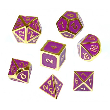 Komplet kości REBEL- Metal - Tłoczo. złoto. purpur