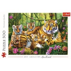 Puzzle 500 - Rodzina tygrysów