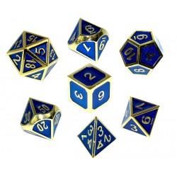 Komplet kości REBEL RPG-Metal - Tłoc. złoc. granat