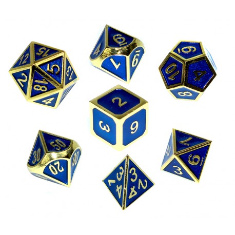 Komplet kości REBEL RPG-Metal - Tłoc. złoc. granat