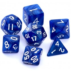 Komplet kości REBEL RPG - Perłowe - Ciemnoniebiesk