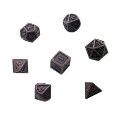 Komplet kości REBEL RPG - Metal - Tłoczony antyczn