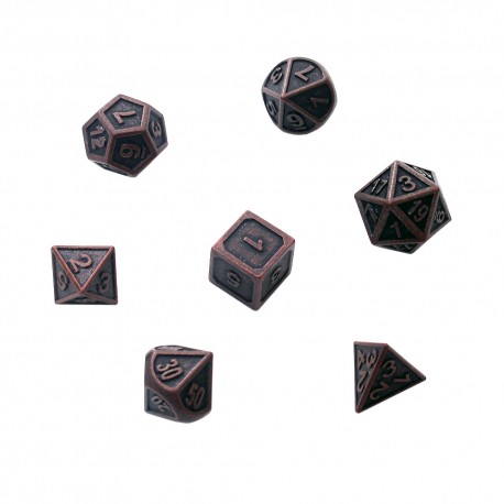 Komplet kości REBEL RPG - Metal - Tłoczony antyczn